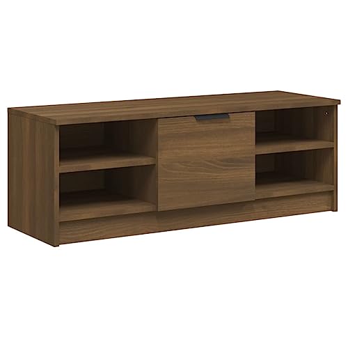 vidaXL Mueble de TV Armario Aparador Auxiliar Equipos Música Consola para Hogar Familia Soporte Videoconsolas Madera Contrachapada Roble Marrón