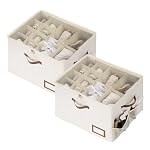 StorageWorks 2-Pack Shoe Storage Box for Closet, Sandal Organizer, Beige