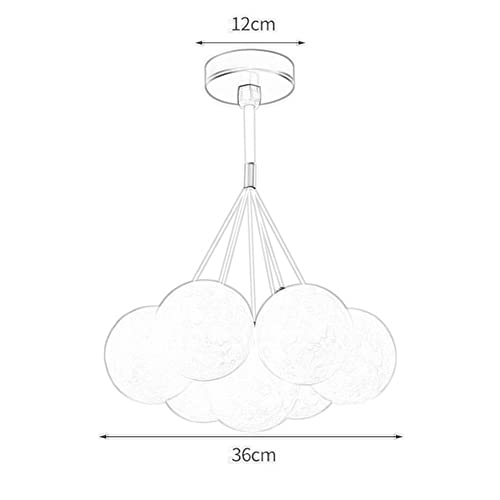 Suspension chambre princesse moderne luminaire lune bl - 5
