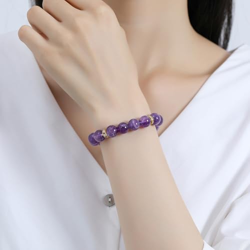 DUQGUHO Healing Bracelets for Women Anxiety Crystal Bracelet 10mm Stretch Stone Jewelry Crystal Gifts for Women3