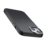 JIFVIK Compatible with iPhone 13 Case, [Metal Button] [Silky Touch] Translucent Matte Hard PC Back with Soft TPU Edge, Airbag Shockproof Protective Phone Case for iPhone 13 6.1 Inch (Black)
