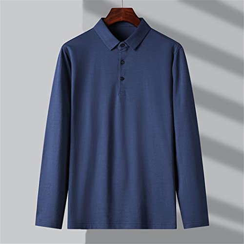 Polo homme manches longues gris en coupe slim fit business casual taille XXL - 2