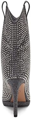 Jessica Simpson Womens Vianne Pointed Toe Ankle Boots Silver 5.5 Medium (B,M) | Image 3