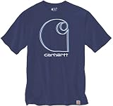 Carhartt Men's Relaxed Fit Kurzärmeliges Grafik-T-Shirt, Scout Blue Heather Gr. M