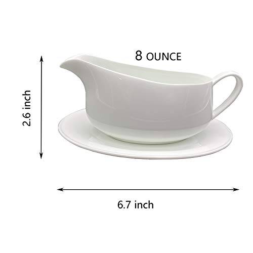 Gravy Boat And Tray-Ceramic Saucer (8 Oz) #TOP1