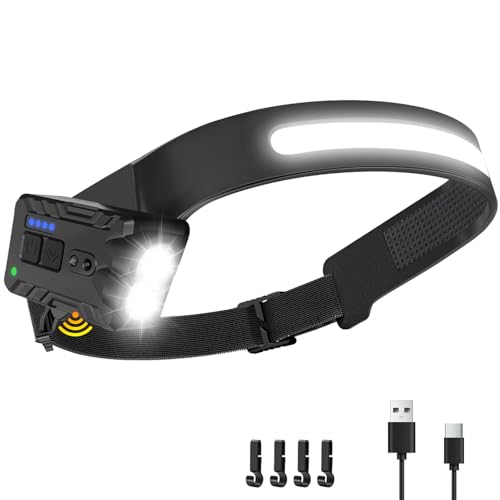 Lampe frontale rechargeable Nessciera avec projecteur LED large faisceau 230°