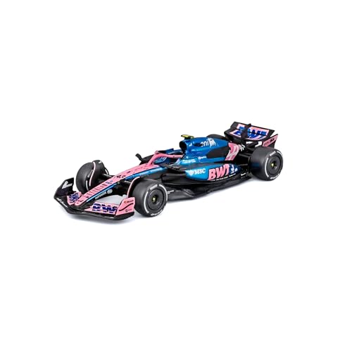 Image of Bburago - F1 BWT Alpine A525 2025#43 Colapinto, 1:43 scale diecast car with realistic detail, F1 Alpine replica, Blue /Pink livery Officially licensed, recommended age 3+ years