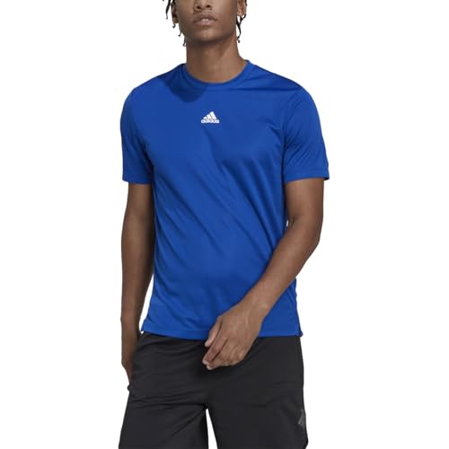 T-shirt d'entraînement Adidas bleu de taille M avec les 3 bandes de sport pour homme