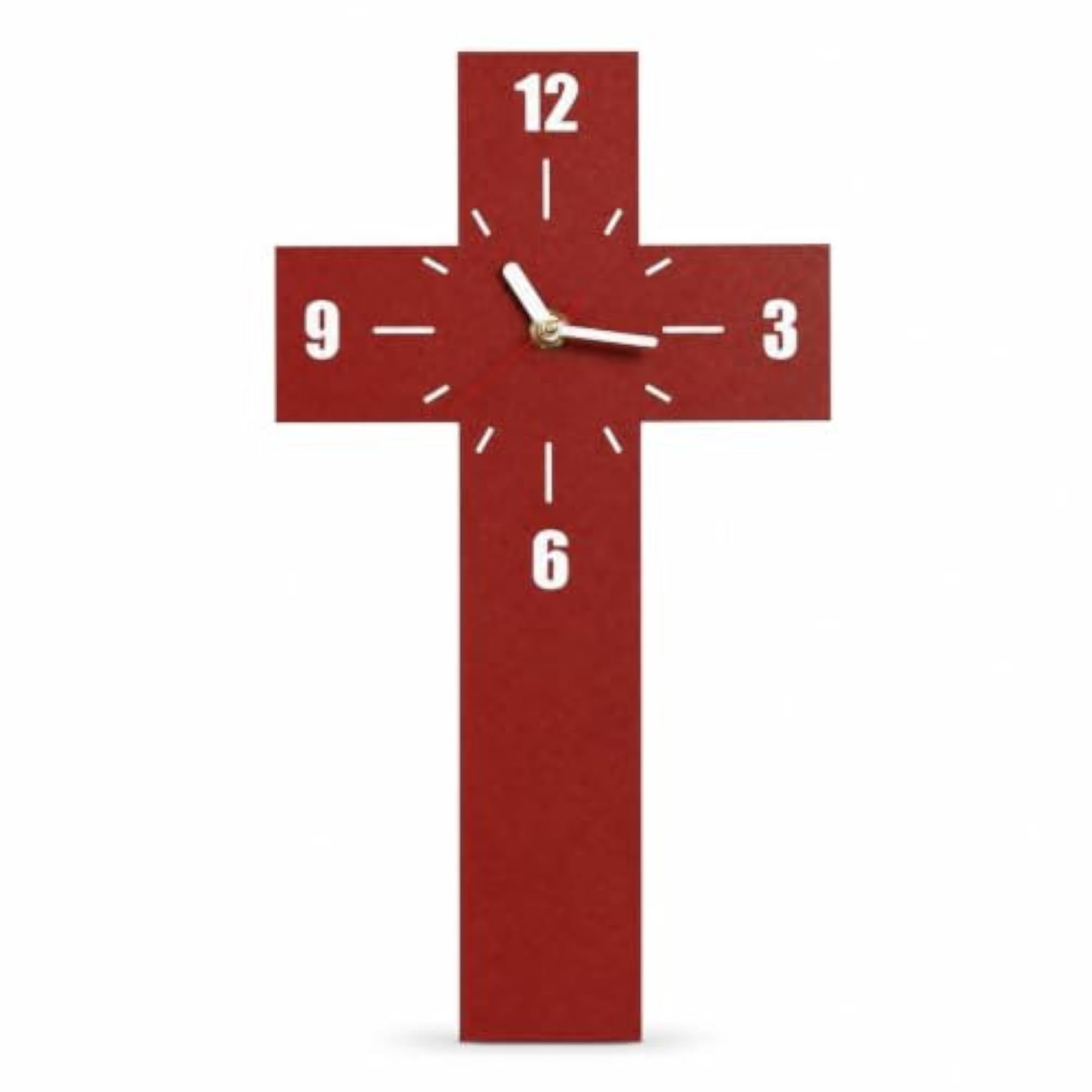 Cross-Shaped Wall Clock Textured Cruciform Timepiece