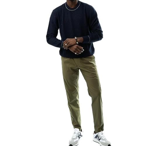 Armani Exchange Men's Cotton Linen Textured Crewneck Pullover Sweater