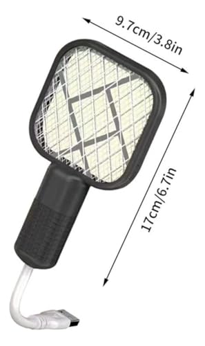 Raquete Mata Mosquito Recarregavel USB Elétrica Com Luz Atrai Mosquito(1 Unidade,MINI RAQUETE ALEATÓ