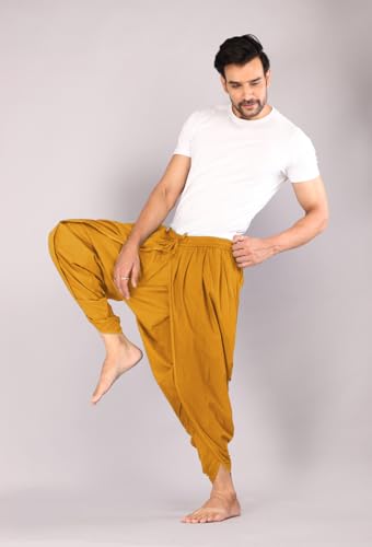 Urali® Men's Solid 100% Cotton Dhoti Pants - D100A