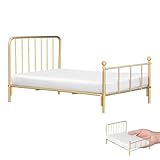 Toyvian Dollhouse Metal Bed, 1:12 Scale Bedroom Bed with Mattress Dollhouse Furniture Accessories Mini Bedroom Decor, Glod Frame