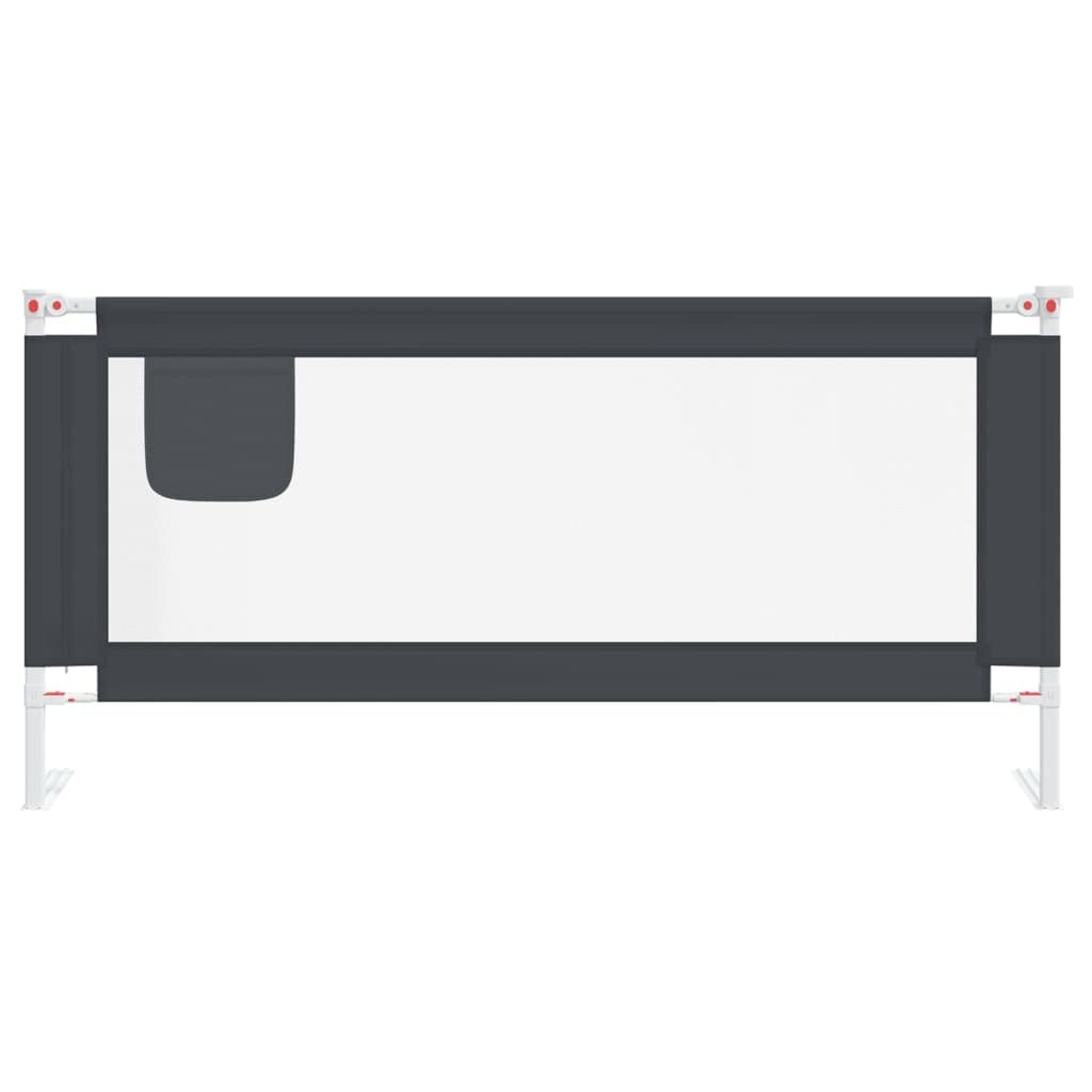 INLIFE Kleinkind-Bettschutzgitter Dunkelgrau 190x25 cm Stoff,3.11kg,10232