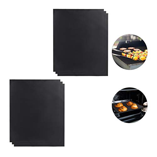 Set De Seis Esteras Antiadherentes Para Barbacoa, Adaptables, Reutilizables, 0,3 Mm, Negro, 40X50 Cm - Relaxdays En Oferta Relaxdays Set De Seis Esteras Antiadherentes Para Barbacoa, Adaptables, Reutilizables, 0,3 Mm, Negro, 40X50 Cm