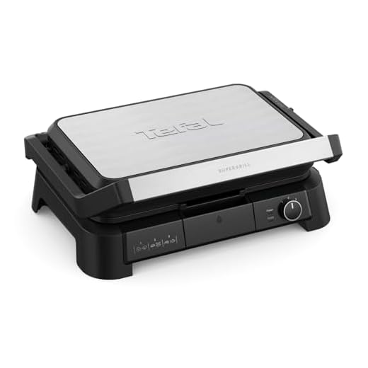 Tefal Kontaktgrill SuperGrill 3in1 – 2200 W, XL-BBQ-Funktion, 800 cm² Grillfläche, 3-fach Ofenposition, Thermostat, antihaftbeschichtet, Schwarz/Silber, GC520DE0