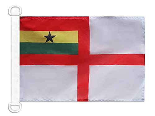 AZ FLAG - Ghana Naval Ensign Nautical Flag - 18'' x 12'' - For Outdoor and Boat - Ghanaian War Banner Knitted Polyester with Two Plastic Rings - Vivid Colors - 12x18 in - 45x30 Cm