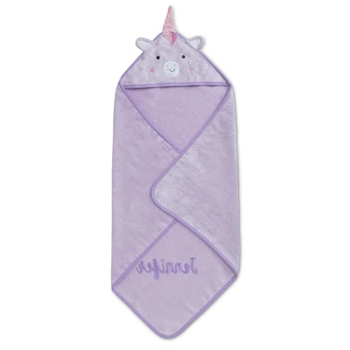 Image of Delta Children Baby /Infant Hooded Bath Towel - Super Soft and Absorbent- Newborn Essential - Ideal Baby Registry /Shower Gift for Boys and Girls, Light Purple Unicorn