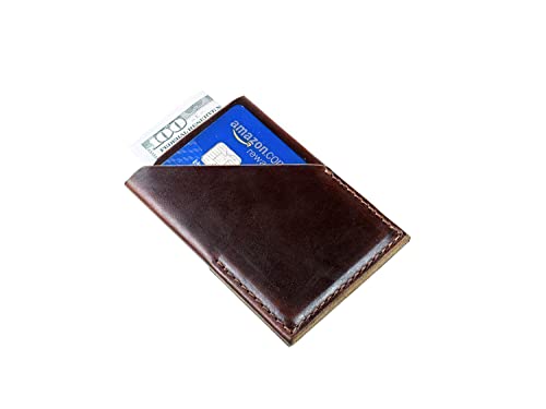 Slim Card Holder Made of Horween Chromexcel Brown Leather Minimal Wallet