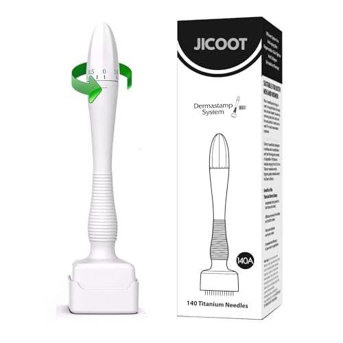Image of JICOOT Derma Stamp For Women and Men | Microneedling Pen For Face, Microneedle Derma Roller, Dermastamp for Beard Microneedling Pen Roller Micro Needle Roller For Face Scalp