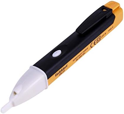 VCK Voltage Tester 90~1000V AC Electric Voltage Power Detector Alert Sensor Tester LED Light Non-Contact Pen,Yellow (10)