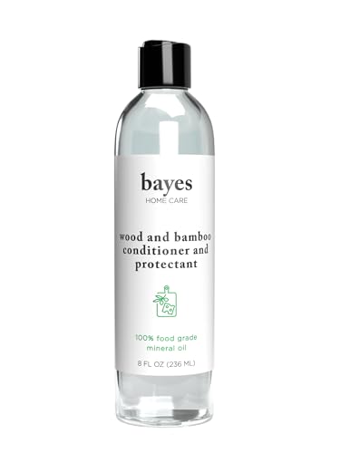 Bayes Food Grade Mineral Oil for Cutting Board - Mineral Oil Food Grade for Bamboo, Teak & Wood Conditioner and Protectant - Cutting Board Oil Food Grade Formula - Wood Oil for Cutting Board - 8 oz
