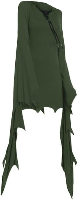 Mingyuezai Women Scream Costume Witch Bat Sleeve Long Dress Halloween Gothic Costume - Image 7