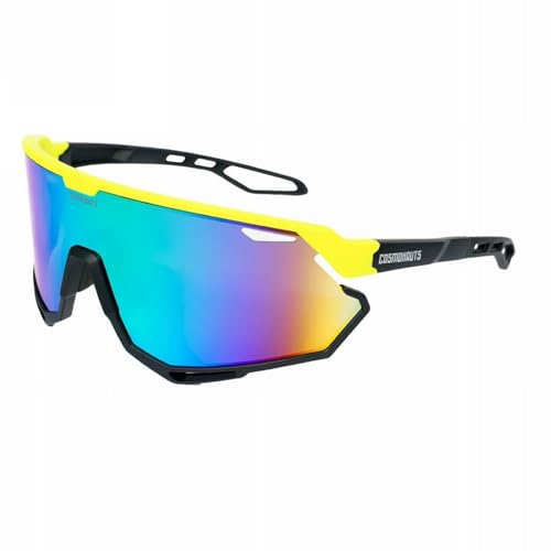 Lunettes de soleil COSMONAUTS URANO unisexes jaune noir avec étui bocal rigide