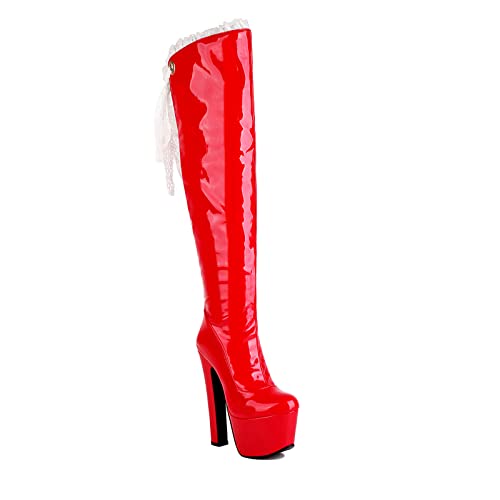 Bottes de mode pour soirées en club cuissardes à talons de 16cm pour l'hiver