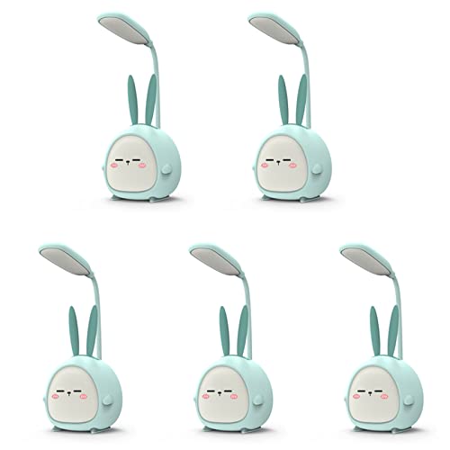 Giwnhvx 5 lámparas LED portátiles de escritorio, luz plegable, bonita lámpara de escritorio de dibujos animados, luz LED de lectura, protección ocular, luz nocturna azul
