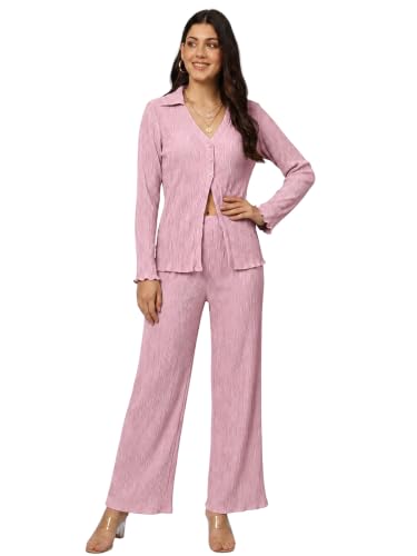 Image of GRECIILOOKS Co ord Set Women Stylish | Dress for Woman | Women's Summer Cord Set | Trendy Poly Cotton Pajama Set | Full Sleeve Beach & Resort Outfits