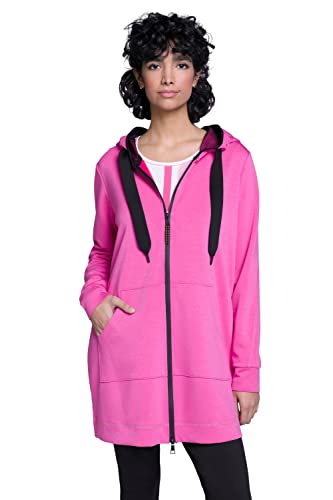 GINA LAURA Damen Long-Sweatjacke, Kapuze, Kängurutaschen fuchsiapink 44+ 805149800-44+ Cover