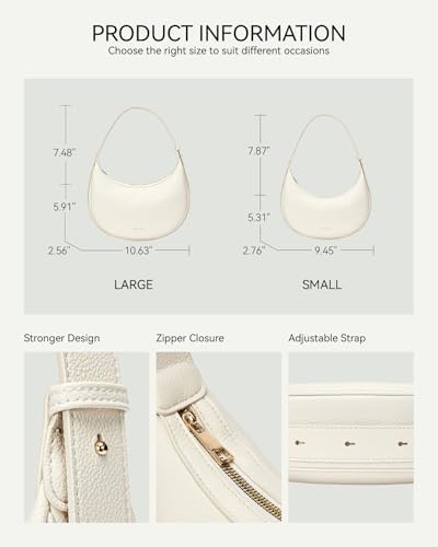 BOSTANTEN Crescent Shoulder Bag Vegan Leather Purses for Women Trendy Crossbody Clutch Hobo Handbag Adjustable Strap