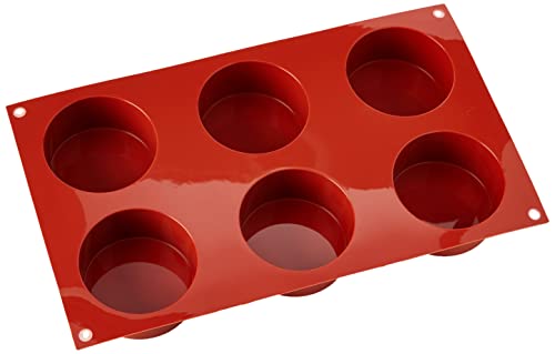 Silikomart | Stampo in Silicone per Monoporzioni MINI GEMMA, Antiaderente, Confezione da 10 Stampi per Dolci, Ø 68 h 42 mm Volume: 6 x 110 ml Tot. 660 ml