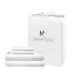 Bettwäsche-Set aus ägyptischer Baumwolle mit Fadenzahl 1000, luxuriös, weich und atmungsaktiv, Satingewebe mit 45,7 cm extra tiefer Tasche, langstapelige, strapazierfähige Baumwolle, 4-teiliges