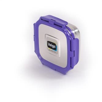 Veigo Original Stainless Steel Medium Snack Box (330 ml)| Airtight & Leakproof| Freezer & Dishwasher Safe| Snacks Box for School|Silicone Ring & Polymer Frame| Safe Lid Lock| Purple