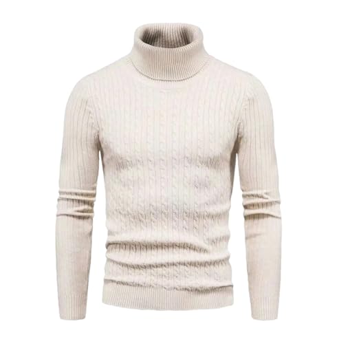 Men PlTurtleneck Pullover Sweater Fashion Solid Slim Fit Long Sleeve Knitted Bottoming Sweater