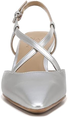 Naturalizer Womens Tahira Strappy Slingback Low Heel Pointed Toe Pump,Silver Metallic,8.5 | Image 2