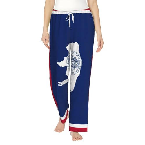 Pantalon de pyjama en flanelle femme Wyoming bas de nuit anti-bouloche à taille élastique