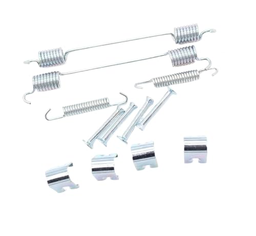 Kit de reparación de disco de freno de hierro, kit de montaje de zapata de freno trasero con resortes for Ford for Focus MK2 2004 2011, instalación directa, acabado plateado