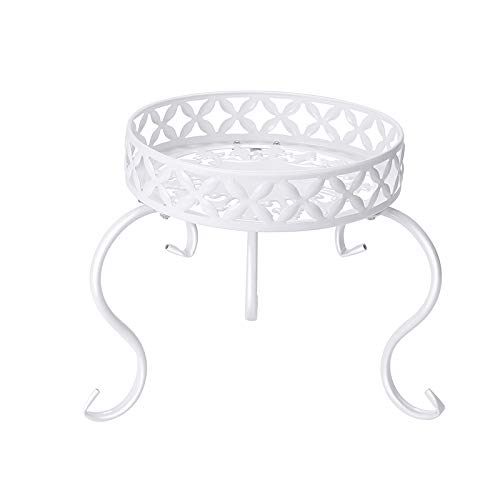 3-H Maceteros Porta Macetas Metal Decorativos/Soporte de Pie/Estante Vintage para Macetas Pedestales Flores Plantas, para Jardín Dormitorio Sala de Estar Oficina Balcón Interior (Blanco-B)
