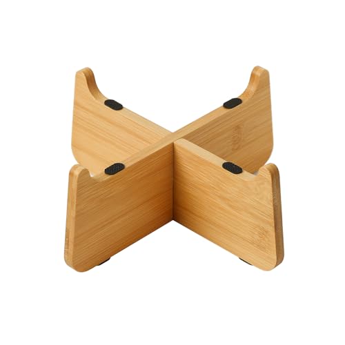 PTOBER - Support en Bambou Surélevé pour Gamelle Chat - Support Bol Nourriture Chat - Antidérapant & Anti-Vomissement - sans Gamelle