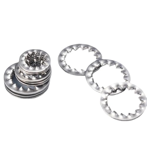Lkq-������ M3 M4 M5 M6 M8 M10 M12 M14 M16 M20 M24 304 Stainless Steel Internal Serrated Lock Washer Gasket, �������肵�Ă��đϋv��������(M10-20Pc