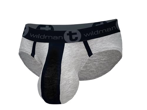 Wildmant Cotton Monster Cock Brief Black and Gray