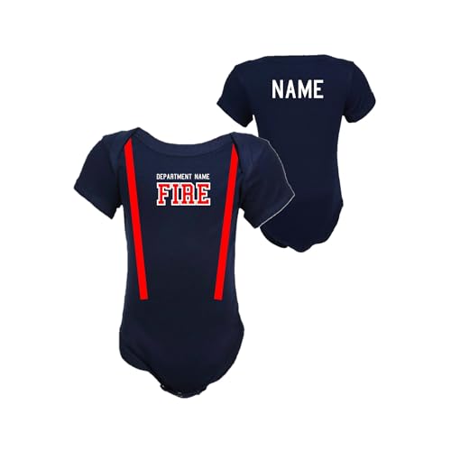 Firefighter Original Personalized Navy Baby Bodysuit