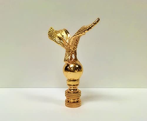 Image of Lamp Finial-EAGLE ON ORB-Polished Brass Finish, Highly detailed metal casting