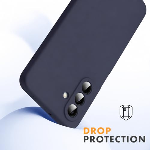Image of DIZORO Microfiber Candy Case for Samsung A57 5G Smooth Touch Cushion Liquid Soft Silicone Gel Rubber Phone Cases Non-Slip Full Body Protective Shockproof Back Cover -Navy