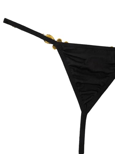 Image of RoseSeek Women's Sparkling Butterfly Chain Underwear Low Rise Cheeky G String Panty