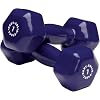 Body-Solid Tools (BSTVD7PR) Vinyl Dumbbell for Aerobic Strength Training and Physical Therapy, Hand Weights for Men and Women, Commercial and Home Gym Free Weights Hex End Dumbbells, Purple, 7lbs. Pair