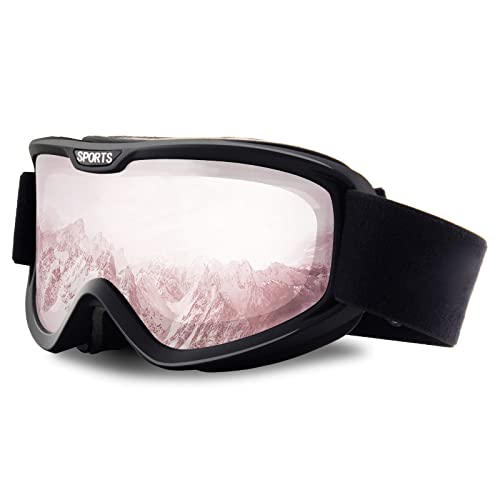 DUDUKING Skibrille Anti-Fog Snowboardbrille Doppel-Objektiv OTG UV-Schutz Winddicht Schneebrille...